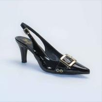 Scarpin Feminino Slingback Salto Medio Fino Delicadeza e Sofisticação Moderno Detalhe Fivela Estilo