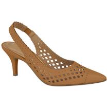 Scarpin Feminino Slingback Tramado Camel Vizzano 1225.104