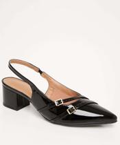 Scarpin Feminino Slingback Verniz Salto Grosso Vizzano-64004