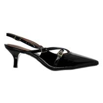 Scarpin Feminino SlingBack Vizzano 1122.885 Verniz Preto
