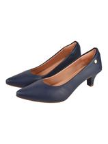 Scarpin Feminino Social Azul Salto Bico Fino Confortável