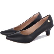 Scarpin Feminino Social Preto Salto Bico Fino Confortável