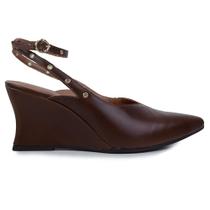 Scarpin Feminino Tanara Slingback Marrom - T9512 Scarpin Feminino Tanara Slingback Marrom - T9512