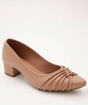 Scarpin Feminino Tiras Salto Grosso Bico Fino-45054