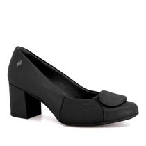 Scarpin Feminino Usaflex Salto Bloco Couro Joanetes AL3902