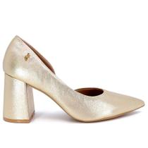 Scarpin Feminino Usaflex Salto Bloco Dourado - AH050803