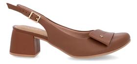 Scarpin Feminino Usaflex Slingback Em Couro Uc0103 Scarpin Feminino Usaflex Slingback Em Couro Uc0103