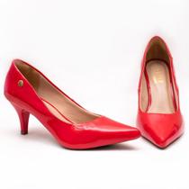 Scarpin Feminino Vermelho Lindo Salto Baixo 6cm Tendência