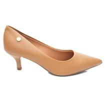Scarpin Feminino Vizzano Salto Baixo Bico Fino Caramelo