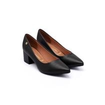 Scarpin Feminino Vizzano Salto Baixo Bico Fino Confortável Classico Original -