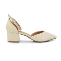 Scarpin Feminino Vizzano Salto Bloco Creme - 1220