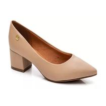 Scarpin feminino vizzano salto grosso medio bico fino