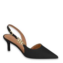 Scarpin Feminino Vizzano Slingback Corrente Pelica 1456.104 - Preto - 37 Scarpin Feminino Vizzano Slingback Corrente Pelica 1456.104 - Preto - 37