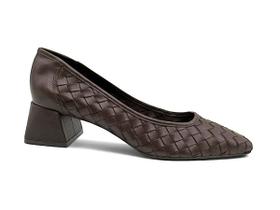 Scarpin Giulia Domna em Couro Tressê Salto Bloco 325007 Scarpin Giulia Domna em Couro Tressê Salto Bloco 325007