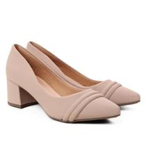 Scarpin Griffe Salto Baixo Feminino - Nude