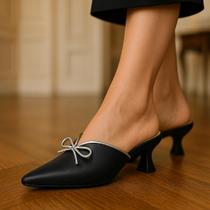 Scarpin Mule Aberto Sapato Feminino Casual C/ Salto 6cm Com Laço 195 Scarpin Mule Aberto Sapato Feminino Casual C/ Salto 6cm Com Laço 195