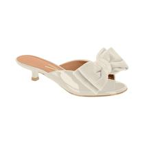 Scarpin Mule Feminino Vizzano Micro Salto Peet Poe Maxi Laço