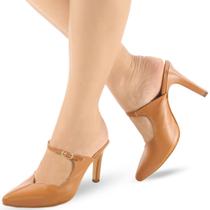 Scarpin Mule Moderno Salto Alto Confortável P138 Cor:PrataTamanho:37
