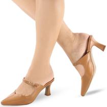 Scarpin Mule Salto Baixo Moderno Confortável P139