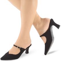 Scarpin Mule Salto Baixo Moderno Confortável P139