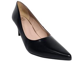 Scarpin Napa Elegante Bico Fino Salto Alto Preto