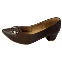 Scarpin Nº35 Couro Chocolate Usaflex Feminino