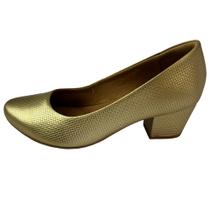 Scarpin Nº35 Couro Metalizado Ouro Light Usaflex Feminino