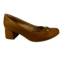 Scarpin Nº35 Couro Tan Usaflex Feminino