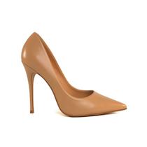 Scarpin Nude/Crema Carrano Loretta Couro Salto Alto Fino 11cm
