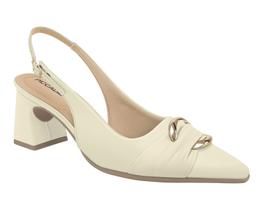Scarpin Piccadilly Bico Fino Salto Bloco Slingback 764020