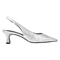 Scarpin prata salto médio loucos e santos l19754014003 Scarpin prata salto médio loucos e santos l19754014003