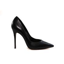 Scarpin Preto Carrano Loretta Couro Salto Alto Fino 11cm