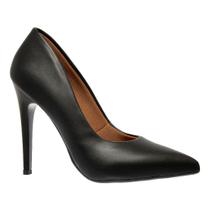 Scarpin Preto Planet Franca Sapato Feminino Salto Alto Bico Fino