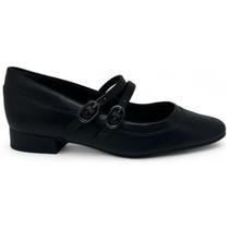 Scarpin Ramarim Mary Jane Baixo Boneca Dupla Fivela 2415203 Cor:PretoTamanho:38