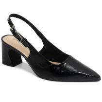 Scarpin Ramarim Slingback Salto Bloco Médio Verniz 2516131 Cor:PretoTamanho:35