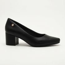 Scarpin Ramarim Total Comfort Salto Bloco Em Couro Preto
