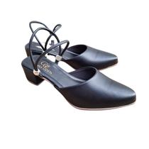 Scarpin Salome Salto Bloco Mule Social Feminino Salto Grosso Médio Baixo Confortavel Confort Nude Off White Preto Ref.050