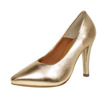 Scarpin Salto Alto Fino 12 cm Luiza Sobreira Dourado Mod. 2265