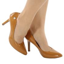 Scarpin Salto Alto Fino 9Cm Verniz Carvalho ER338