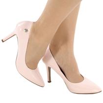 Scarpin Salto Alto Fino 9Cm Verniz Nude com Button ER366 Scarpin Salto Alto Fino 9Cm Verniz Nude com Button ER366