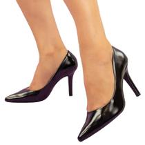 Scarpin salto alto preto verniz brilho lasenna ref:65.700pv