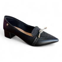 Scarpin Salto Baixo Feminino Santinelli Strass Confortável Scarpin Salto Baixo Feminino Santinelli Strass Confortável