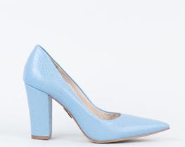Scarpin Salto Bloco 10cm Couro Croco Infinity CBK
