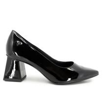 Scarpin salto bloco bico fino couro feminino usaflex ai1303 Scarpin salto bloco bico fino couro feminino usaflex ai1303