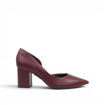 Scarpin Salto Bloco Couro