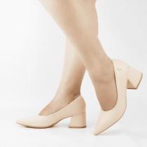 Scarpin Salto Bloco Couro Scarpin Salto Bloco Couro