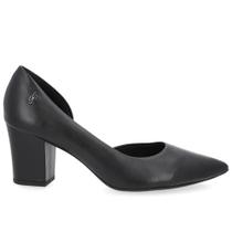 Scarpin salto bloco detalhe costura usaflex couro Scarpin salto bloco detalhe costura usaflex couro