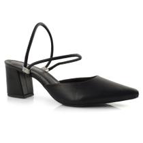 Scarpin Salto Bloco Feminino Lacolly Preto 1064.1204