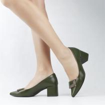 Scarpin Salto Bloco Fivela