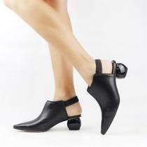 Scarpin Salto Bloco Slingback Scarpin Salto Bloco Slingback
